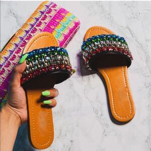 SM inspired rainbow multi sandal